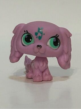 ]Littlest Pet Shop Music Note King Charles Spaniel Dog #2880